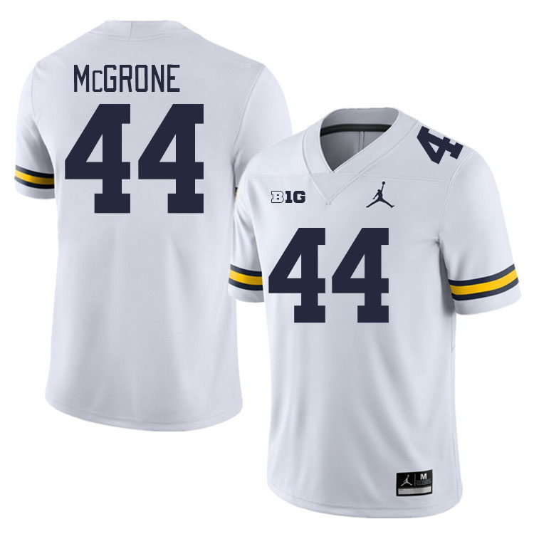 Michigan Wolverines #44 Cameron McGrone College Football Jerseys Stitched Sale-White